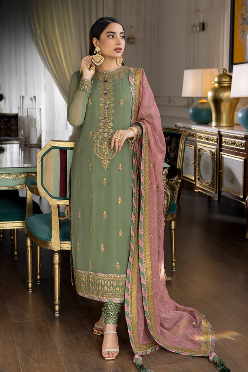 3 Piece Stitched Chiffon Suit