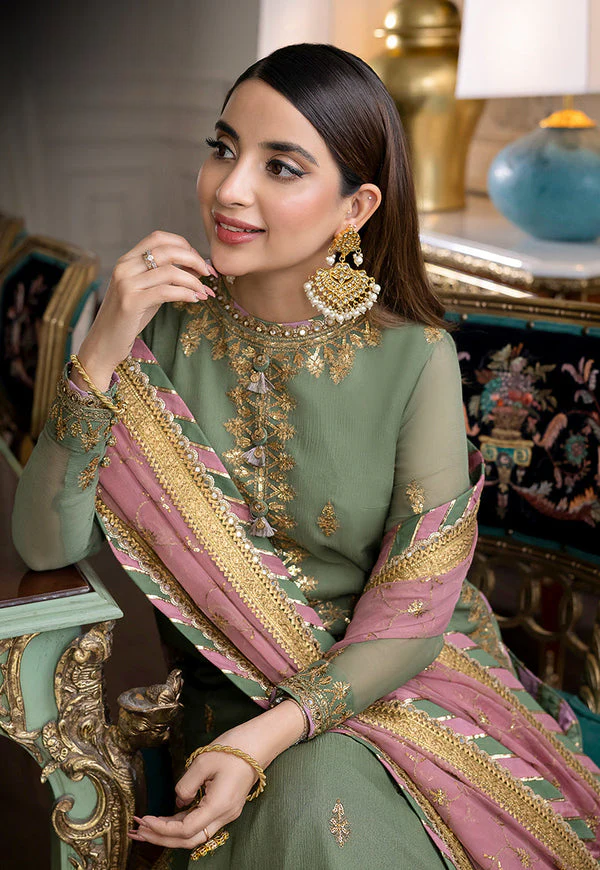 3 Piece Stitched Chiffon Suit