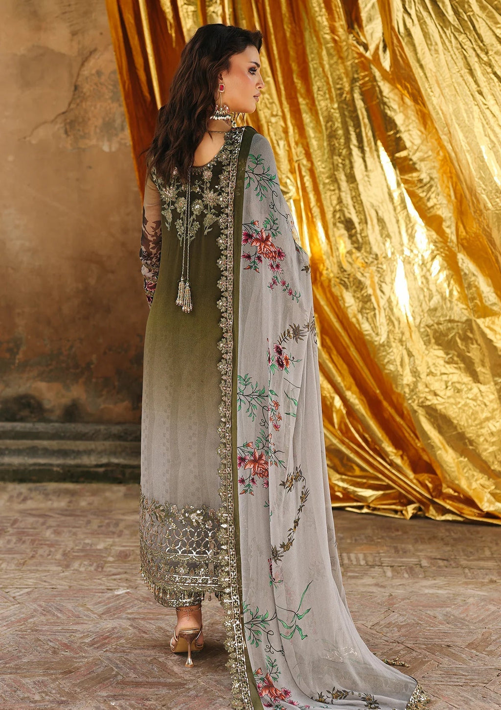 3 Piece Stitched Chiffon Drees