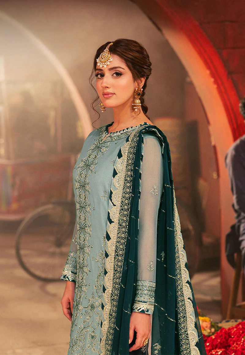 3 piece Stitched Chiffon suit