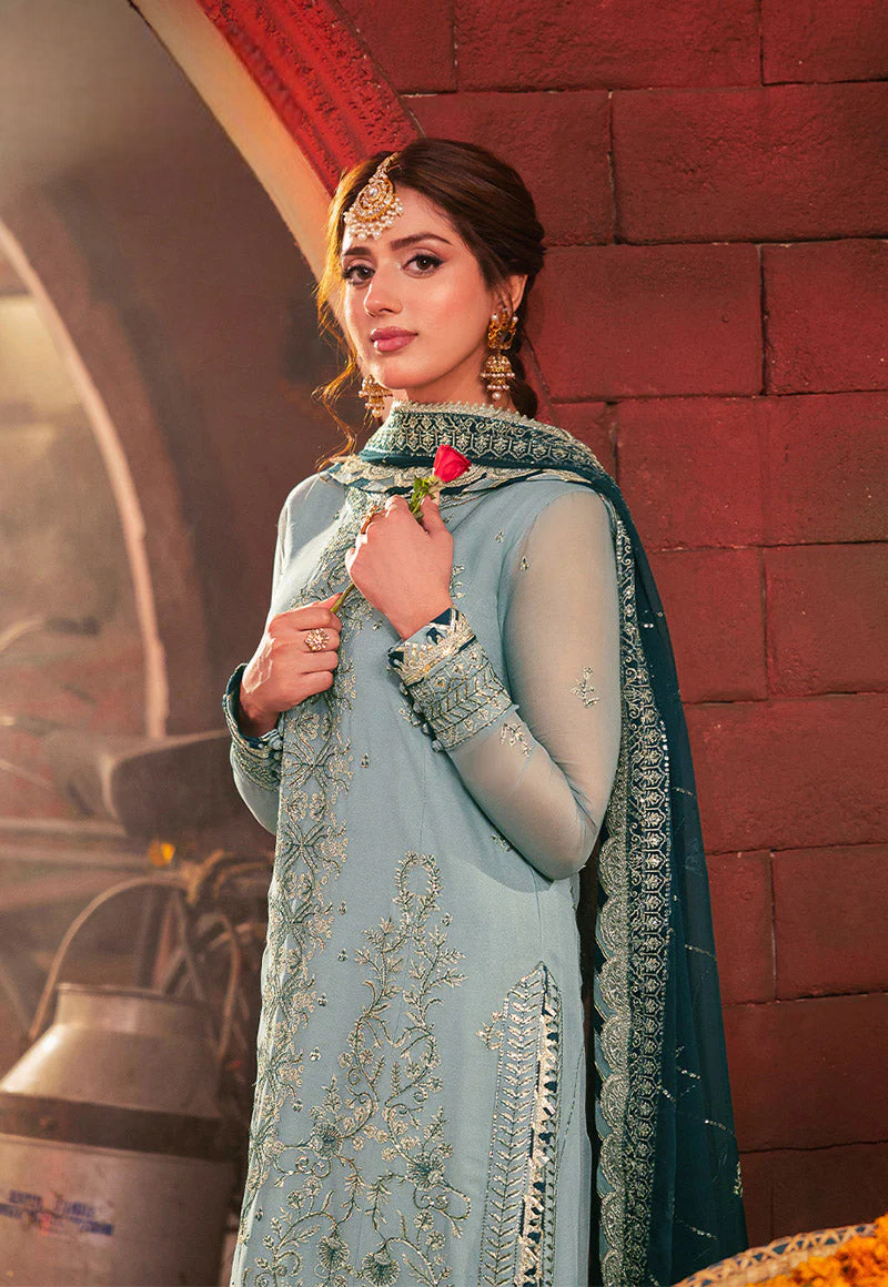 3 piece Stitched Chiffon suit
