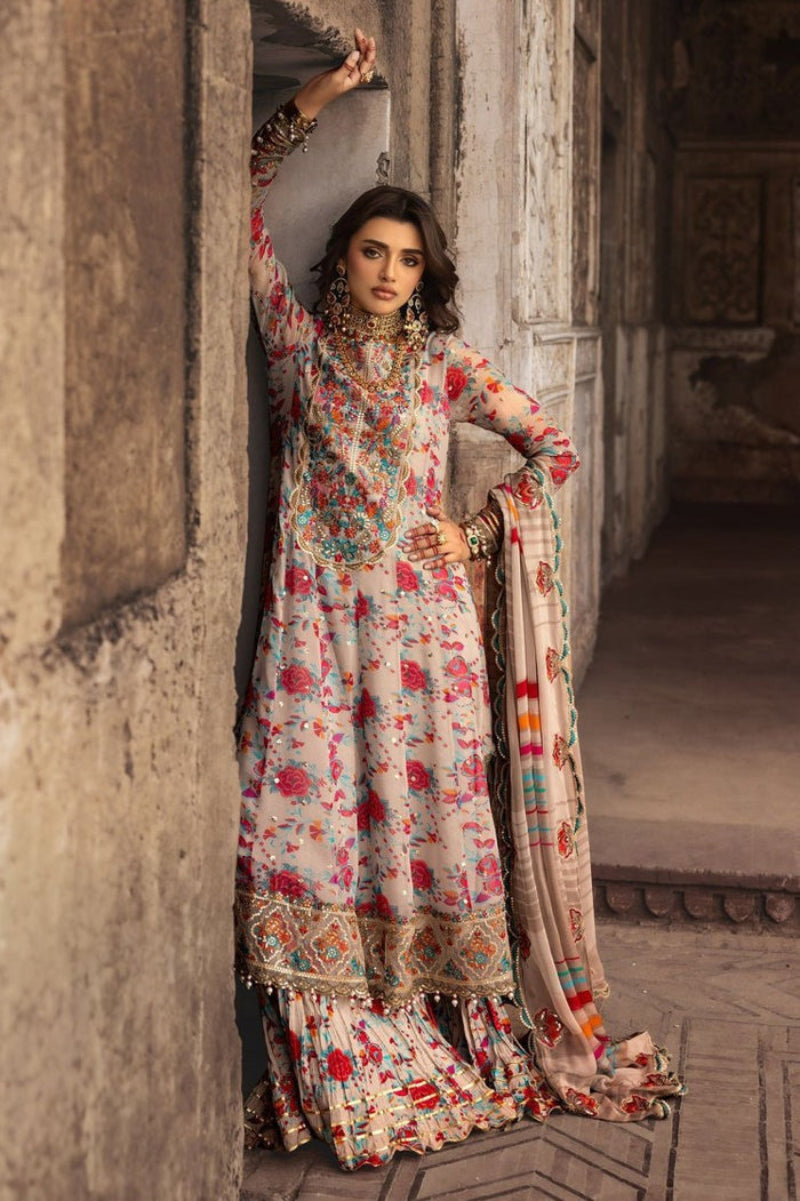 3 Piece Stitched Chiffon &  Lawn  Suit - Ready to Wear