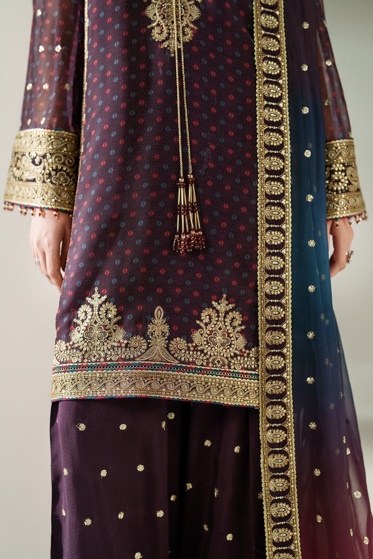 3 Piece Stitched  Chiffon  suit - Ready to Wear