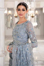 Maria B –  Light Sky Blue Saree