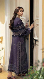 03-Piece Chiffon Suit With Embroidery - Ready To Wear