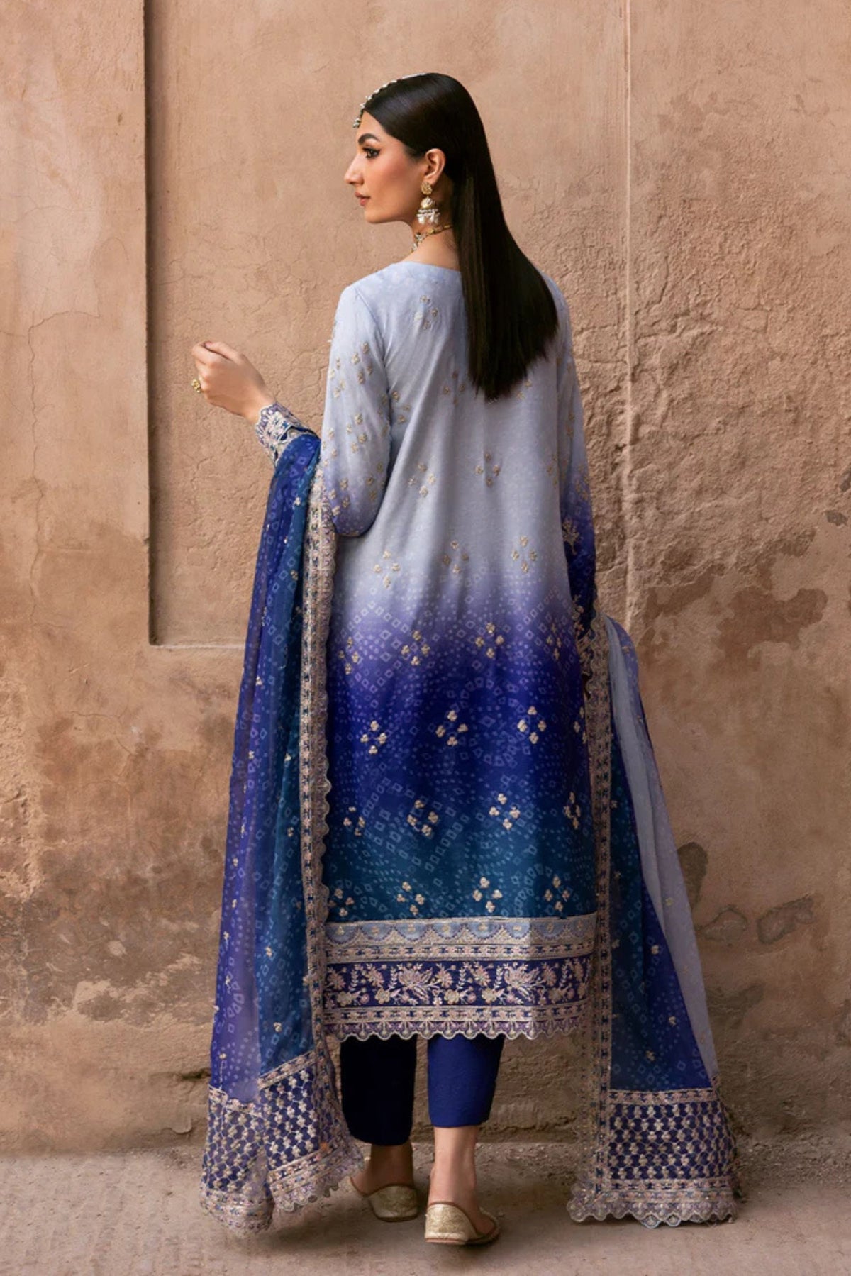Digital Printed Chiffon & Malai 3 piece suit