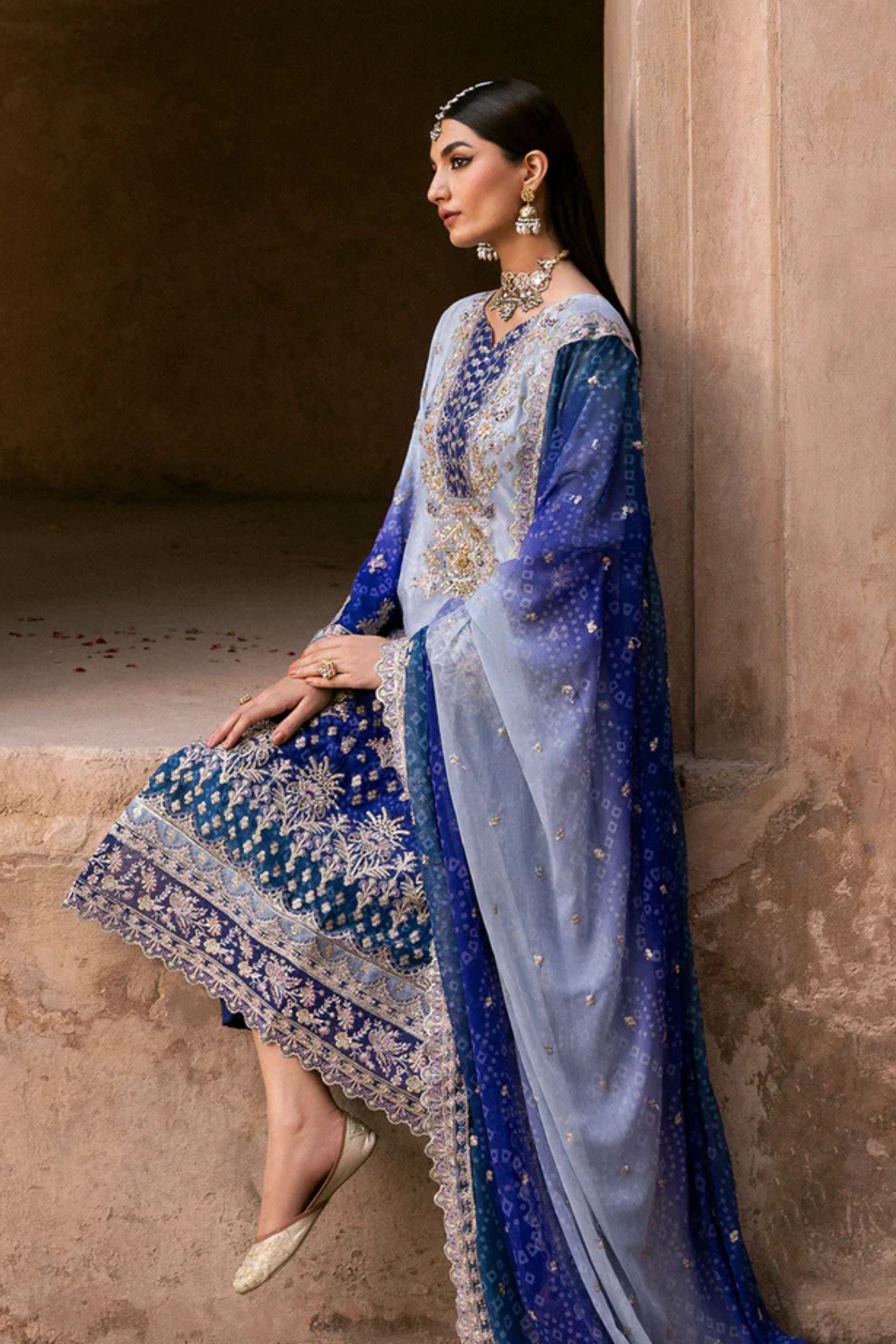 Digital Printed Chiffon & Malai 3 piece suit
