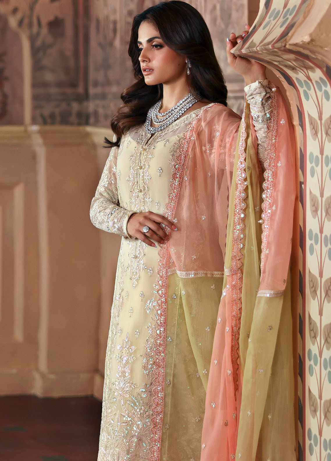 3-Piece Chiffon & Malai  Al Nisa Embroidery