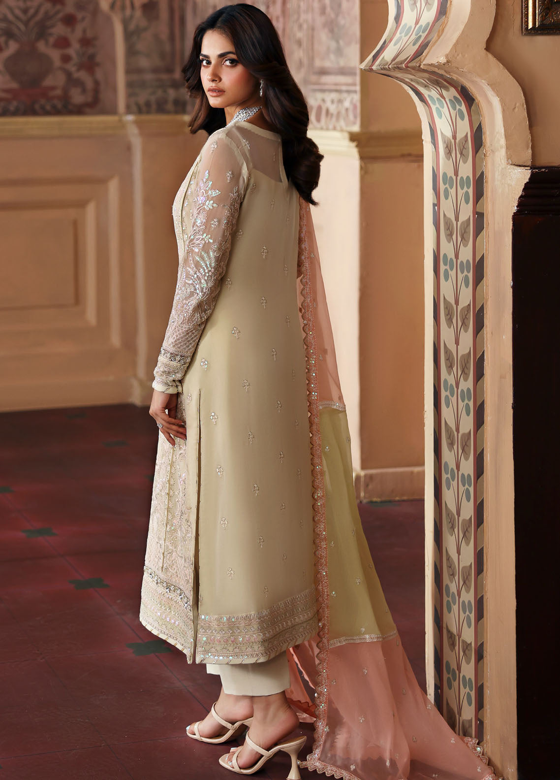 3-Piece Chiffon & Malai  Al Nisa Embroidery