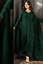 Azure Chiffon – Green 3-Piece Embroidered Suit